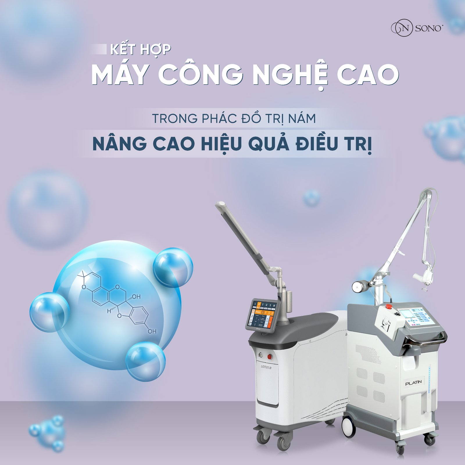 Kết hợp máy công nghệ cao trong điều trị nám